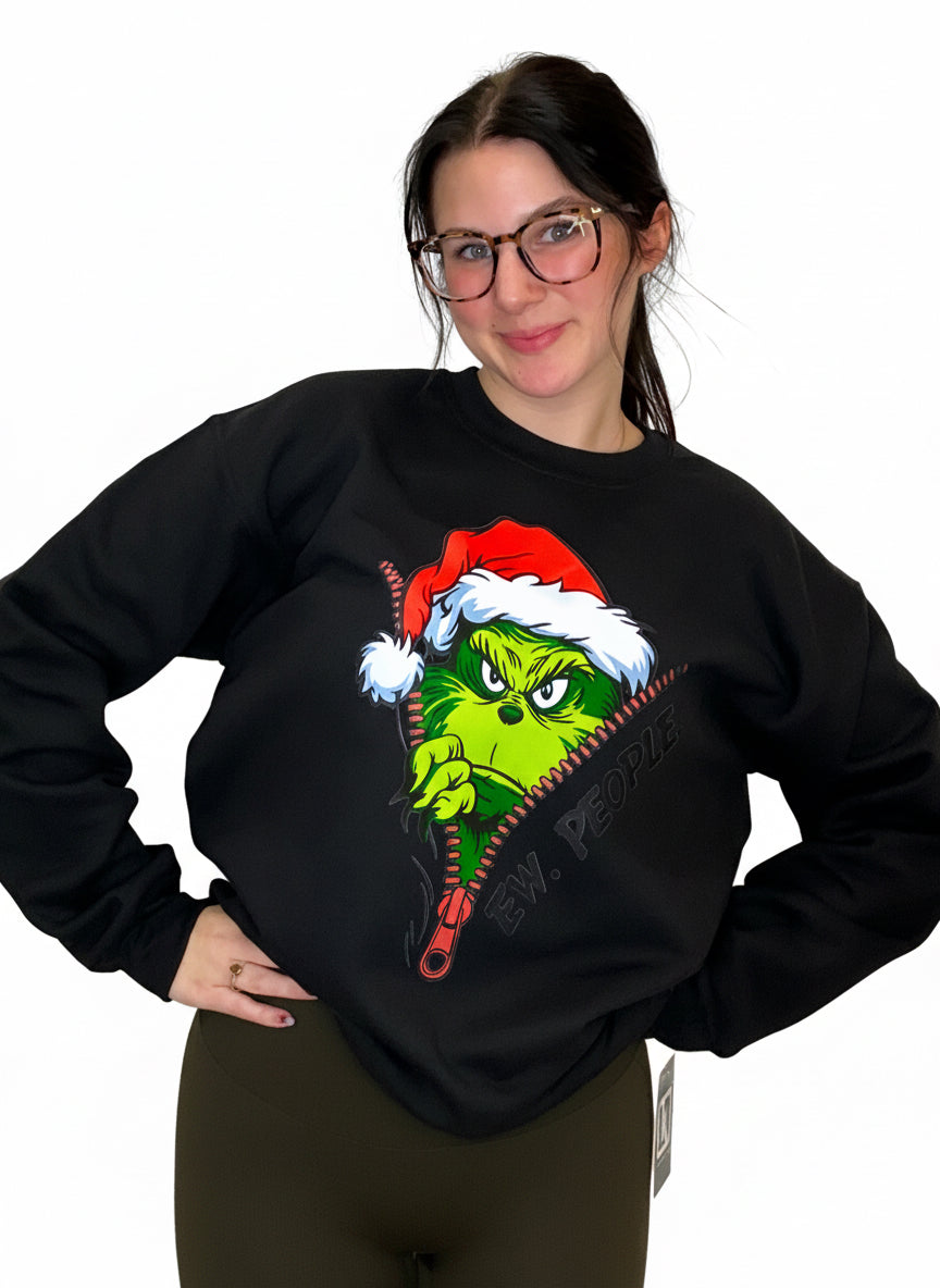 Grinch Zipper Peek Holiday Sweatshirt