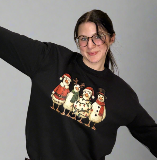 Christmas Ducks in a Row Holiday Sweatshirt